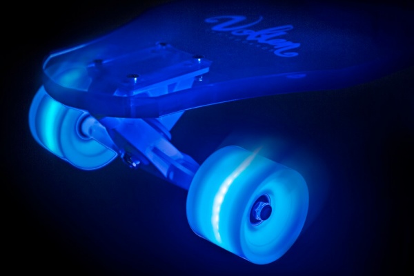 Лонгборд Volten LB голубой со светящимися колёсами